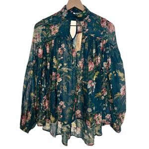 NWT RALPH LAUREN DENIM & SUPPLY Blue & Pink Floral Blouse Top Shirt